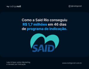 Como a Said Rio conseguiu 1,7 milhões em 46 dias de programa de indicação